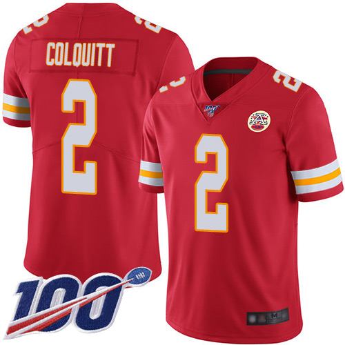 Men Kansas City Chiefs #2 Colquitt Dustin Red Team Color Vapor Untouchable Limited Player 100th Season Football Nike NFL Jersey